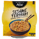 Simply Asia Sesame Teriyaki Noodle Bowl – Single-Bowl Vegan Lunch for Uncluttered Pantry Staples