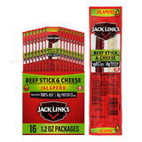 Jack Link's Jalapeno Beef & Cheese Combo – Portable Protein for Hunting Trips, 16 Count Box