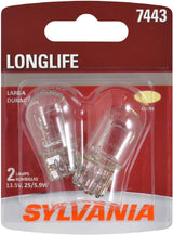 SYLVANIA 7443 Long Life Miniature Bulb for Reliable DRL and Back-Up Light Performance, Quick DIY Swap