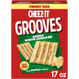 Cheez-It Grooves Crunchy Cheese Crackers – Kid-Friendly Sharp White Cheddar Snack for Lunchboxes, Playdates, and Road Trips, 3.25oz Multipack
