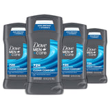 Dove Men+Care Clean Comfort Deodorant Stick 4 Pack – Non-Irritant, Post-Shave Safe Formula for Sensitive Underarm Skin
