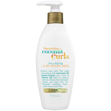 OGX Quenching Coconut Curls Styling Milk – Leave-In Frizz Treatment for Curly Hair Self-Care Night Routine, 6 fl oz