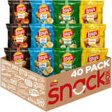 Lay's Potato Chips, Classic, 1 Ounce (Pack of 40) – Sealed Single-Serve Snack for Cafeteria Lines, Concession Stands, and Shared Spaces
