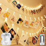 Decute 100 LED Photo Clip String Lights – Thoughtful Birthday Gift for Her, Warm White Bedroom Wall Display