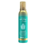 OGX Locking + Coconut Curls Creamy Mousse – Self-Care Curl Defining Ritual for Thick Curly Hair, 7.9 Ounce