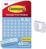Command Indoor Mini Light Clips for Bedroom and Living Room Walls, Damage-Free String Light Hanger