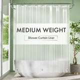 Amazer Odorless PEVA Shower Liner 72 x 84 - Non-Toxic Family Bathroom Curtain with 3 Magnetic Weights and Rustproof Grommets