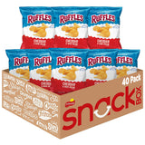 Ruffles Ridged Potato Chips Cheddar Sour Cream Single Serve 1oz Bags 40 Count Lunchbox Ready Snack Pack for Picky Kids