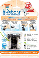 SinkShroom Chrome Edition - Modern Bathroom Sink Drain Protector Hair Catcher for Stylish Powder Rooms and Guest Baths