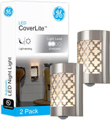 GE CoverLite LED Night Light, Flameless Plug-in for Nursery and Kids Room, Cool Touch Dusk to Dawn Sensor Night Light, 2 Pack