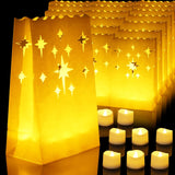 Homemory Luminary Bags with Flameless LED Tealights – No-Fire Candle Alternative for Homes with Kids and Pets