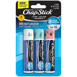 ChapStick 2-in-1 SPF 15 Lip Balm 12-Pack – Trail-Ready Sunscreen Stick for Camping and Park Days