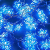 DomeStar Snowflake String Lights – Cozy Winter Bedroom Aesthetic, 20 LED Battery Fairy Lights for Living Room Mantel