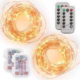 Tenergy Battery Operated String Lights – Cozy Bedroom Decor with Warm 3000K Glow and Remote Dimming