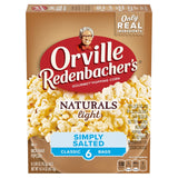 Orville Redenbacher's Naturals Microwave Popcorn – Snack with No Artificial Preservatives for Clean Family Pantries, 6-Count