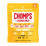 CHOMPS MINI Turkey Jerky Sticks – 35 Calorie Office Snack for Mid-Afternoon Focus, 5g Protein 0g Sugar per Stick