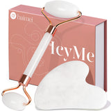 BAIMEI IcyMe Gua Sha & Jade Roller Set – Premium Skincare Heirloom, Crafted Jade Facial Tools for Her