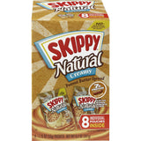 SKIPPY Natural Creamy Peanut Butter Squeeze Packs – Clean Ingredient Protein Snack for Health-Conscious Snacking at Home, 8 Pouches 1.15 Oz
