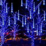 FUNPENY Meteor Shower Rain Lights – Outdoor Patio and Garden Cascading Light Curtain, 288 LED Icicle Christmas Decor