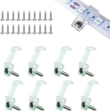 ATB Outdoor LED Strip Mounting Clips for Patio and Garden Eaves, 100-Pack Waterproof Strip Fixing Brackets with Rust-Proof Screws