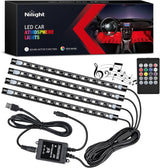 Nilight Music Sync LED Car Strip Lights – Cool Birthday Gift for Teens and Car Lovers, USB Plug-and-Play Interior Light Kit