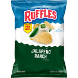 Ruffles Jalapeno Ranch Chips – Lunchbox Snack for School and After-School Kids, 8 Oz Bag