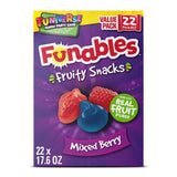Funables Mixed Berry Fruity Snacks, Individually Wrapped Kids Snack for School Cafeteria and After-School, 22-Count