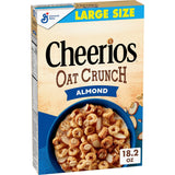 Cheerios Oat Crunch Almond Breakfast Cereal – Office Pantry Staple for Sustained Focus Through Mid Morning, 24 oz