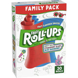 Fruit Roll-Ups Portable Halloween Snacks for Trick or Treat Night and Fall Outdoor Events, Strawberry Blue Razzberry Pouches, 30 Ct