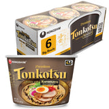 Nongshim Tonkotsu Ramen with Kuromatsu Black Garlic Oil Noodle Big Bowl, 3.56 Ounce (Pack Of 6) – Hot Camp Meal with Just Boiled Water
