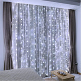 ZSJWL 300 LED Curtain Fairy Lights with Remote, 9.8 × 9.8 Ft Twinkle Window Backdrop for Bedroom and Living Room Ambient Decor, Warm White