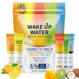 Wake Up Water Natural Caffeine Drink Mix – Housewarming and Care Package Gift for Travelers and Remote Workers, 15 Pack