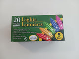 Holiday Bright Lights 20-Bulb Multi-Color Mini String for Cozy Living Room Ambiance