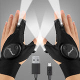 Mylivell LED Flashlight Gloves – Unique Father's Day Gift for Dad, Handsfree Tool for Night Fishing and Garage Repairs