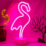 Flamingo LED Neon Sign – Cute Birthday Gift for Her, Tropical Bedroom Night Light with USB Power