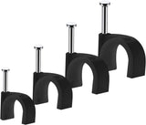 Cable Clips – Trip Hazard Solution for Family Living Rooms, 400-Piece White & Black Wire Clips with Steel Nails