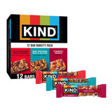 KIND Healthy Snacks Bars Variety Pack – Office Pantry Staple for Mid-Morning Energy, 12 Count with Almonds and Cashews