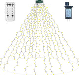 aneeway 410 LED Cascading Star Fairy Lights – Warm White Bedroom & Living Room Decor with 8 Modes and Timer