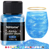 NiHome Edible Glimmer Powder – Truly Edible Shimmer Safe for Kids' Birthday Cakes and Family Drinks, No Non-Edible Glitter Risk