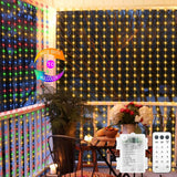 Echosari Warm White Curtain Fairy Lights – Cozy Living Room Wall Backdrop, Dimmable Bedroom Decor with Remote and Timer