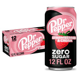 Dr Pepper Strawberries and Cream Soda 12-Pack – Afternoon Desk Pick-Me-Up with Just Enough Caffeine for the Office