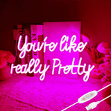 You like really pretty LED Neon Sign – Heartfelt Birthday Gift for Her, Pink Wall Light with USB Power