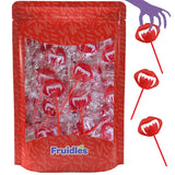 Fruidles Halloween Vampires Fangs Tattoo Lollipops – Portable Trick-or-Treat Candy for Porch Candy Bowls