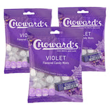 Choward's Violet Mints Candy Bag – Vintage Birthday Gift for Her, Individually Wrapped Floral Sweets in 3-Pack Bundle