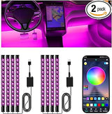 Winzwon LED Car Interior Lights with APP Control – Trendy Birthday Gift for Women and Teen Drivers, Music-Sync Color Changing Strip