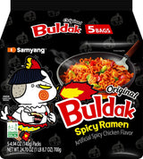 Samyang Buldak Spicy Chicken Stir-Fried Ramen 4.94 oz (Pack of 5) – Portable Camping and Road Trip Meal in a Pouch