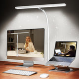 LED Desk Lamp – Home Office Task Light for 24-30 Inch Monitors, Stepless Dimming Study Lamp with Flexible Gooseneck
