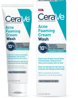 CeraVe Acne Foaming Cream Wash – Post-Workout Shower Cleanser for Gym and Locker Room Use