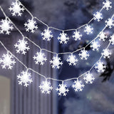 LuminGlow Snowflake String Lights – Cozy Bedroom Aesthetic, 20Ft Battery Operated Fairy Lights for Living Room Ambiance