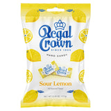 Regal Crown Sour Lemon Hard Candy – Vintage British Candy Gift for Mom, Individually Wrapped Party Favors (6.25 oz Peg Bag)